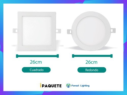 Plafón Panel Led Para Techo Embutir 24w Cuadrado o Redondo