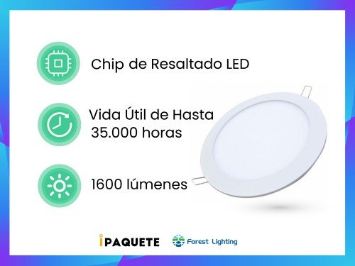 Plafón Panel Led Para Techo Embutir 24w Cuadrado o Redondo