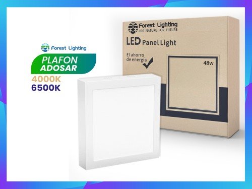 Plafón Panel Led Para Techo Adosar 48w Cuadrado Luz Fría 6500k