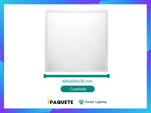 Plafón Panel Led Para Techo Adosar 48w Cuadrado Luz Fría 6500k