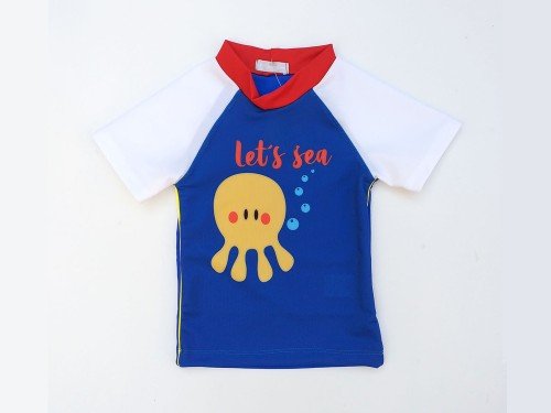 Remera estampada para bebés con protección UV50 Caracolores