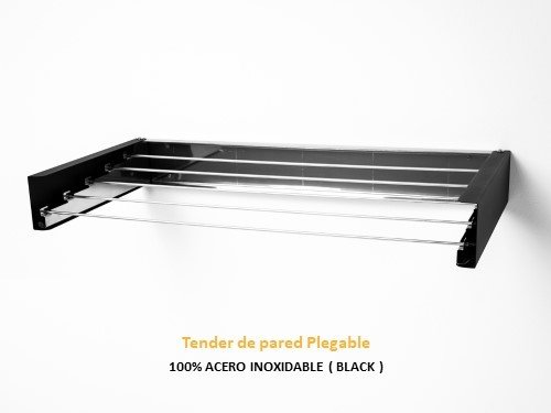 Tender TENFLEX plegable de pared - 80x40 cm - Acero Inoxidable - Black