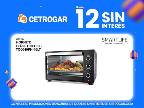 Hornito eléctrico SL-TO0040PN 40lt Smartlife