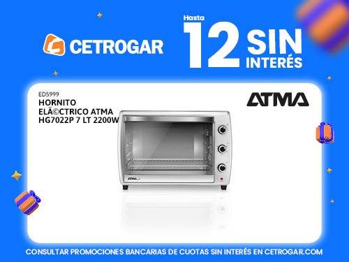 Hornito eléctrico Atma HG7022P 7 lt 2200W