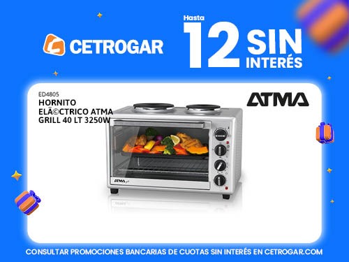 Hornito eléctrico Atma Grill 40 lt 3250W 91HG4022API