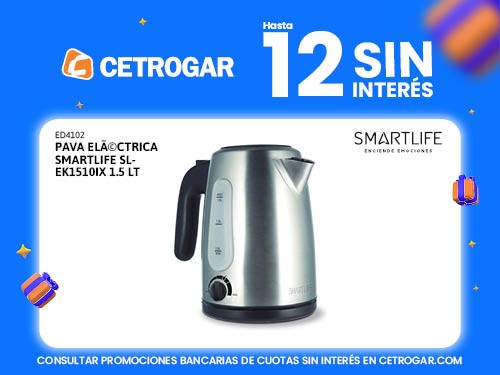 Pava eléctrica Smartlife SL-EK1510IX 1.5 lt