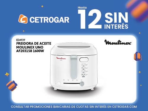 Freidora de aceite Moulinex UNO AF203158 1600W blanca