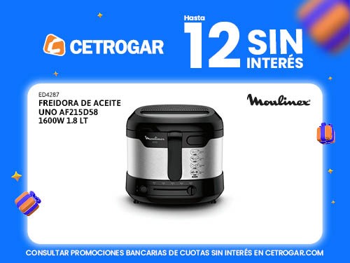 Freidora de aceite UNO AF215D58 1600W 1.8 lt Moulinex