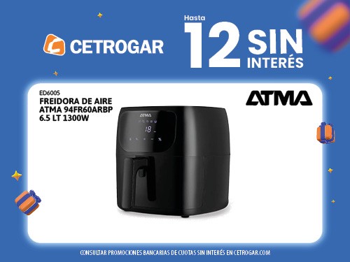 Freidora de aire Atma 94FR60ARBP 6.5 lt 1300W