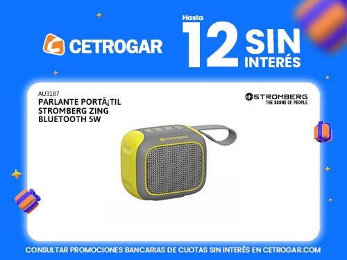 Parlante portátil Stromberg Zing bluetooth 5W amarillo