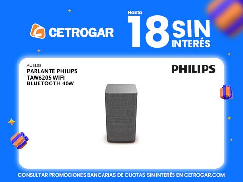 Parlante Philips TAW6205 Wifi bluetooth 40W