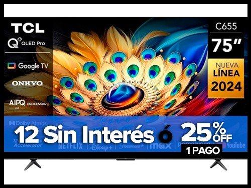 TV QLED SMART 75P 4K 75C655-F UHD GO TCL