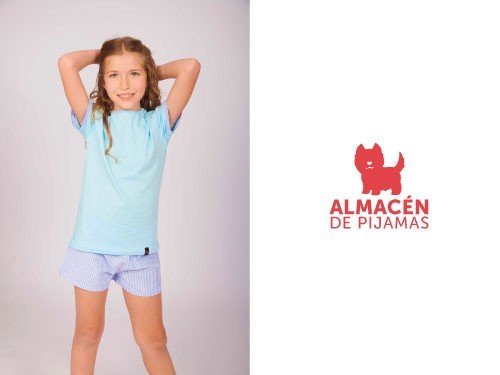 Pijama Teens Short y Manga Corta Celeste | Almacén de pijamas