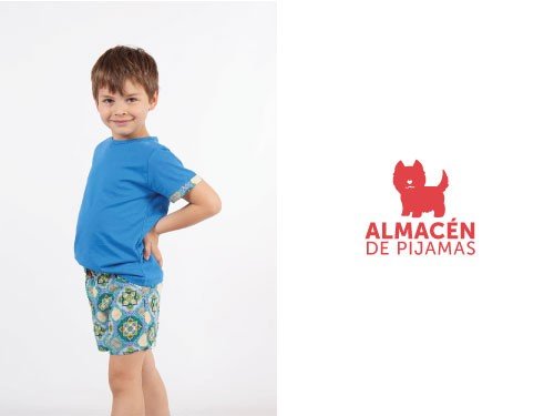 Pijama Teens Short y Manga Corta Celeste Mandalas | Almacén de pijamas