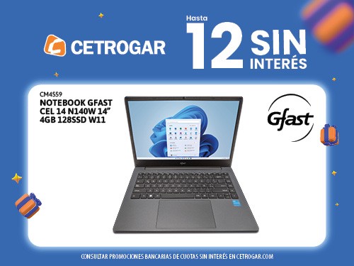 Notebook Gfast Cel 14 N140W 14" 4GB 128SSD W11