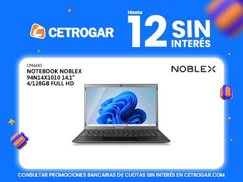 Notebook Noblex 94N14X1010 14.1" 4/128GB Full HD