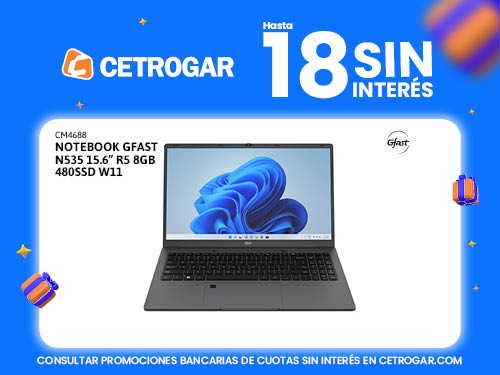 Notebook Gfast N535 15.6" R5 8GB 480SSD W11