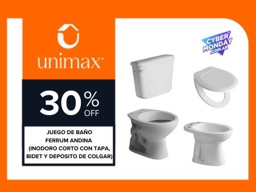 Combo Inodoro corto con Tapa, Bidet y Depósito de colgar Ferrum Andina