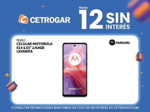 Celular Motorola E14 6.55" 2/64GB lavanda