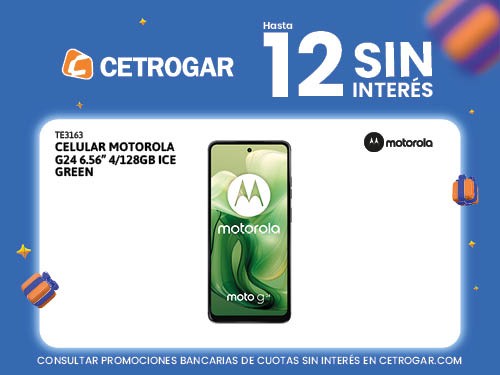 Celular Motorola G24 6.56" 4/128GB Ice Green