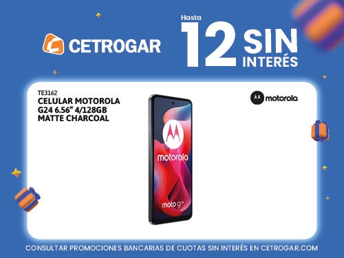 Celular Motorola G24 6.56" 4/128GB Matte Charcoal