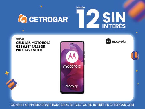 Celular Motorola G24 6.56" 4/128GB Pink Lavender