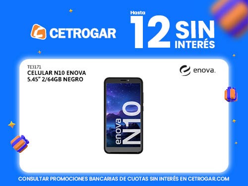 Celular N10 eNova 5.45" 2/64GB negro