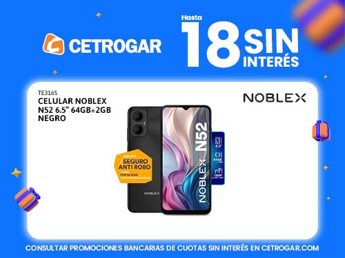 Celular Noblex N52 6.5" 64GB+2GB negro