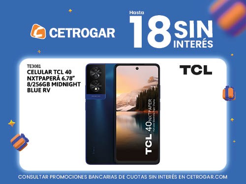 Celular TCL 40 NXTPAPERÂ 6.78" 8/256GB Midnight Blue RV