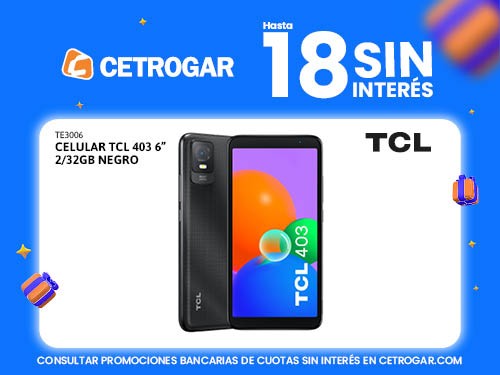 Celular TCL 403 6" 2/32GB negro