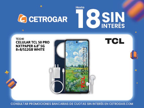 Celular TCL 50 PRO NXTPAPER 6.8" 5G 8+8/512GB White