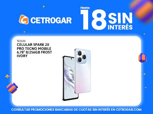 Celular Spark 20 PRO Tecno Mobile 6.78" 8/256GB Frost Ivory