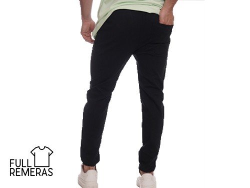 Jogger de gabardina negro