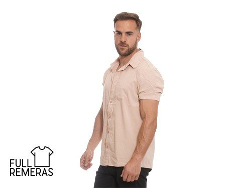 Camisa de fibrana elastizada beige