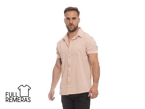 Camisa de fibrana elastizada beige