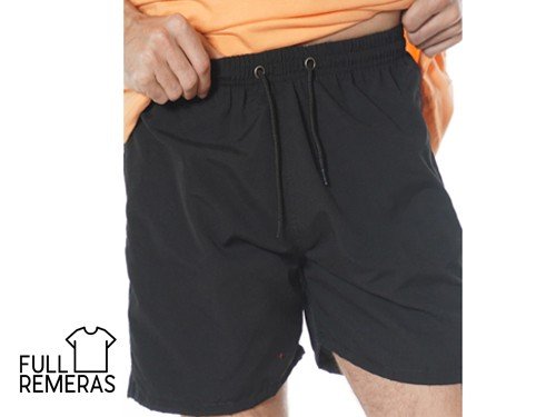 Short de baño liso negro