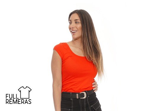 Remera lisa algodón con lycra roja