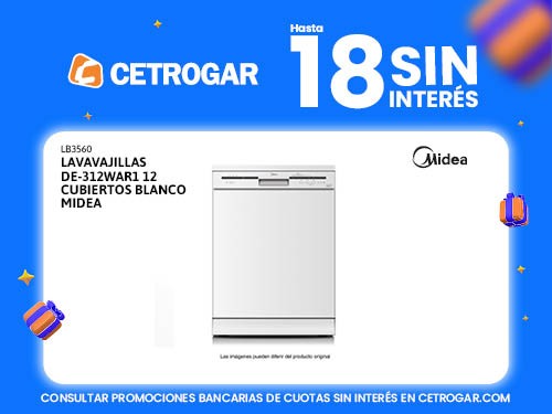 Lavavajillas DE-312WAR1 12 cubiertos blanco Midea