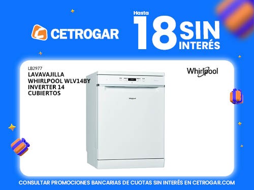 Lavavajilla Whirlpool WLV14BY Inverter 14 cubiertos