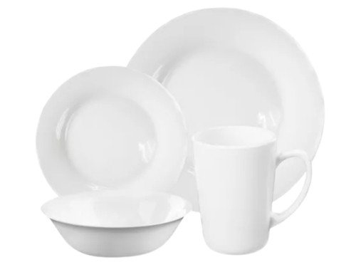 Set vajilla  24 Piezas Platos Tazas Bowls Vidrio Opal Carol