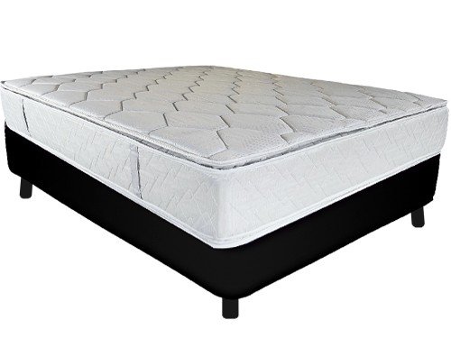 Colchón Queen Elegante +sommier+ respaldo costura +sabanas y almohadas