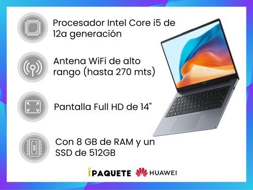 Notebook Huawei MateBook D14 Core I5 8gb RAM 512gb SSD Pantalla 14''