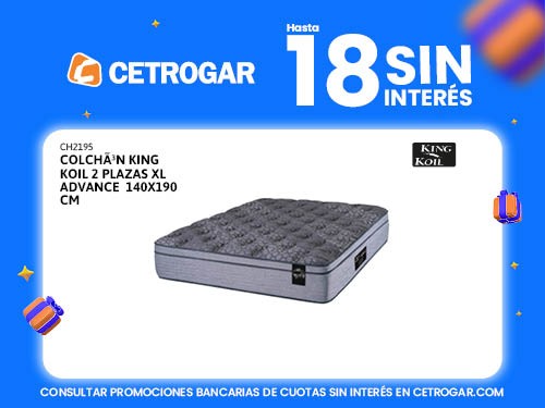 Colchón King Koil 2 plazas XL Advance  140x190 cm