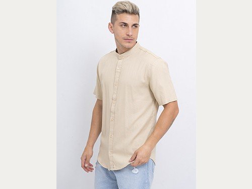 Camisa Lino Mao Manga Corta