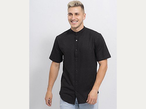 Camisa Lino Mao Manga Corta