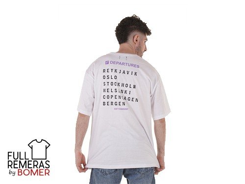 Remera cuello redondo Departures corte oversize blanca