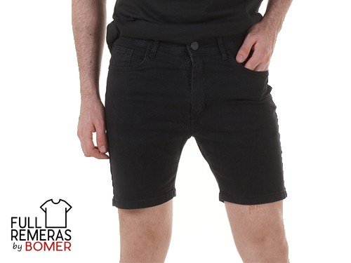 Bermudas elastizada corte clasico negra