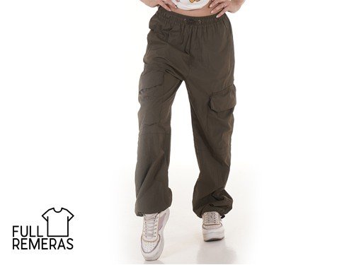 Pantalón Parachute cargo verde oscuro