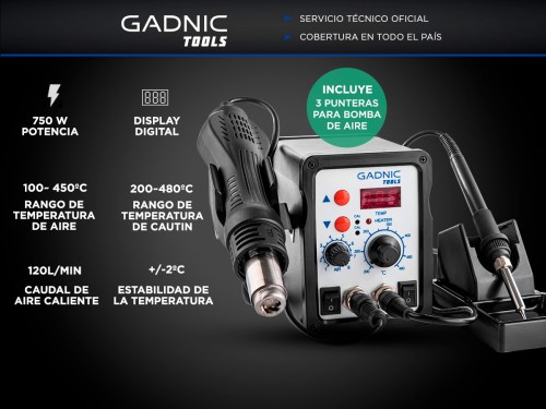 Estación de Soldado Gadnic 878D SMD 750w Profesional