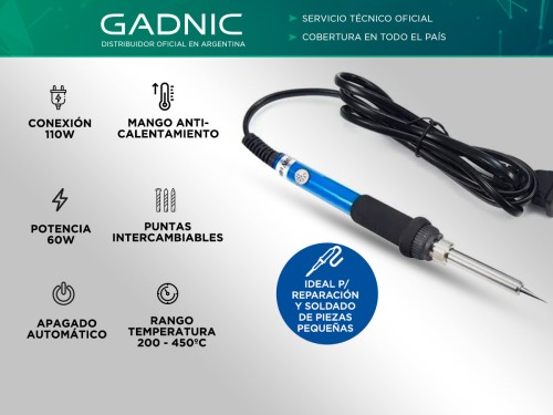 Kit de Soldador Gadnic Lapicera Tipo Lápiz Punta Intercambiable de Cob